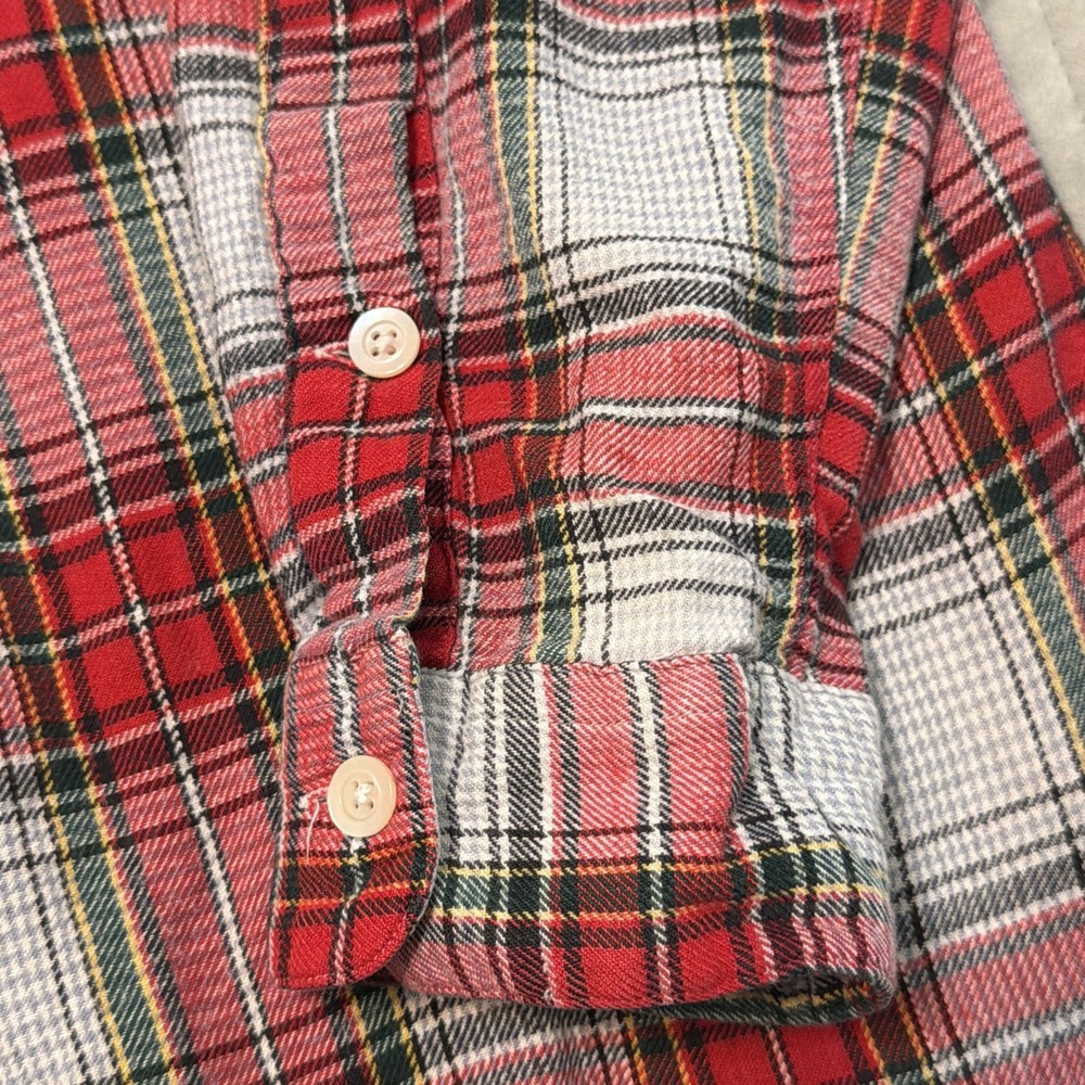 RRL RALPH LAUREN MENS RED Green FANNEL BUTTON DOWN SHIRT XLARGE - Picture 2 of 8